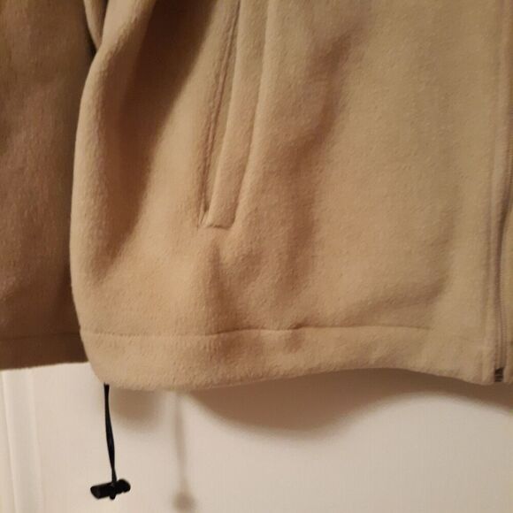 Men’s Chaps Fleece Jacket Size XL/TG Full Zip Tan Drawstring Waist LNC - Picture 11 of 12
